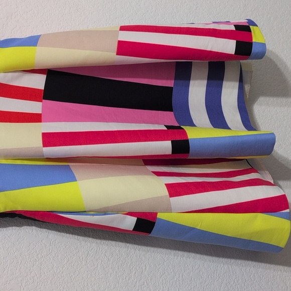 Kate Spade Go Fly a Kite Multi Stripe Fit And Flare Dress Size 0 Blue Yellow - Picture 7 of 16